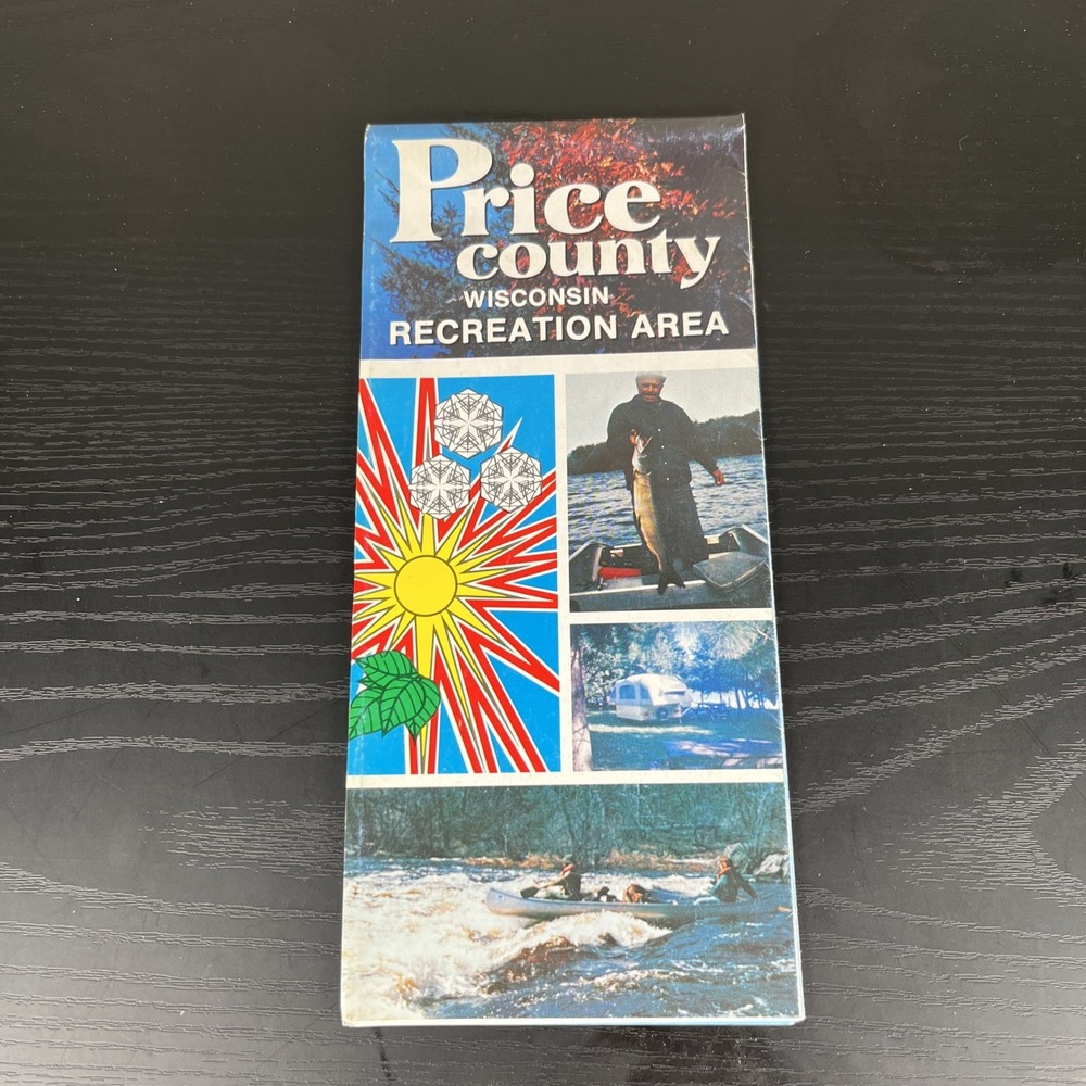 Vintage Price County Wisconsin Recreation Area Map Brochure